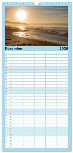 Produktbild: Familienplaner 2026 - Andalusische Atlantikk&uuml;ste mit 5 Spalten (Wandkalender, 21 x 45 cm) CALVENDO