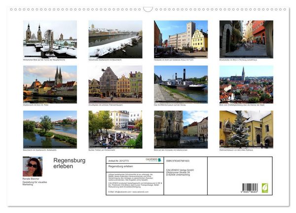 Produktbild: Regensburg erleben (Wandkalender 2026 DIN A2 quer), CALVENDO Monatskalender