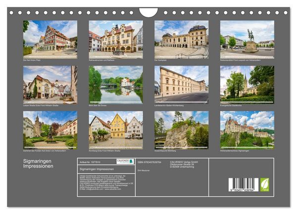 Produktbild: Sigmaringen Impressionen (Wandkalender 2026 DIN A4 quer), CALVENDO Monatskalender