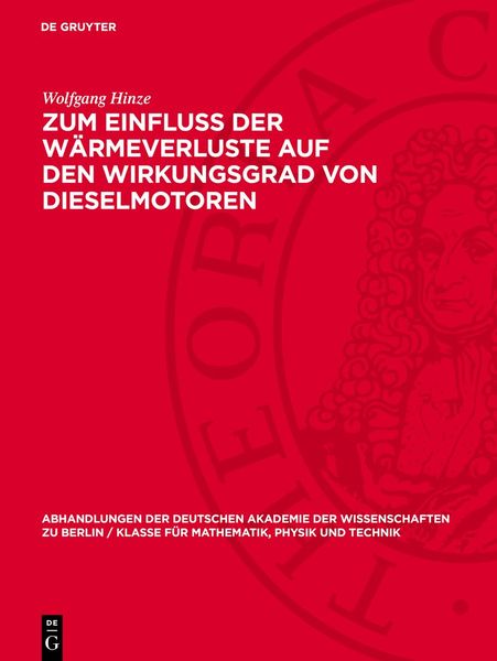 Produktbild: Zum Einfluss der W&auml;rmeverluste auf den Wirkungsgrad von Dieselmotoren