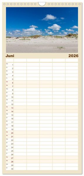 Produktbild: Familienplaner 2026 - Sankt Peter-Ording. Sonne - Strand - Meer mit 5 Spalten (Wandkalender, 21 x 45 cm) CALVENDO