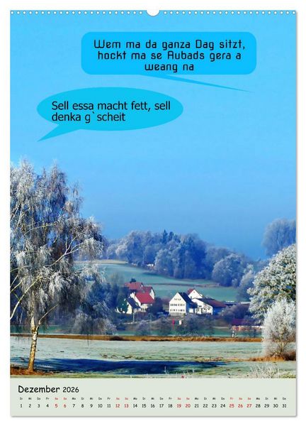 Produktbild: Schw&auml;bische Sprichw&ouml;rter - so gsaid (Wandkalender 2026 DIN A2 hoch), CALVENDO Monatskalender