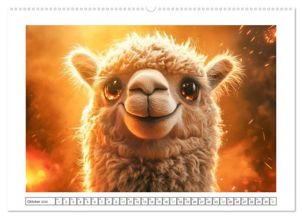 Produktbild: Die Welt der Alpakas (Wandkalender 2026 DIN A2 quer), CALVENDO Monatskalender