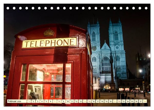 Produktbild: Die bekannteste Telefonzelle der Welt - Telephone Booth (Tischkalender 2026 DIN A5 quer), CALVENDO Monatskalender