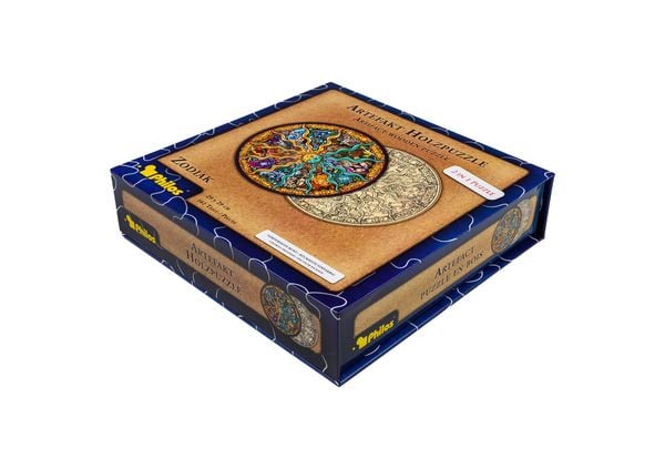 Produktbild: Artefakt Holzpuzzle 2 in 1 Zodiak, 161 Teile, in magnetischer Klappschachtel