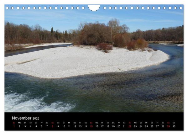 Produktbild: Die Isar - Von Scharnitz bis M&uuml;nchen (Wandkalender 2026 DIN A4 quer), CALVENDO Monatskalender