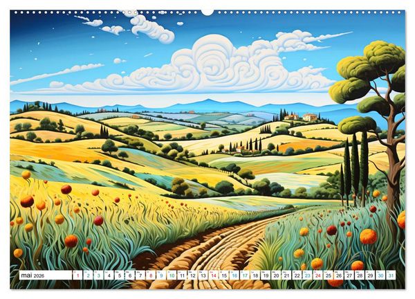 Produktbild: Paysages color&eacute;s (Calendrier mural 2026 DIN A2 vertical), CALVENDO calendrier mensuel