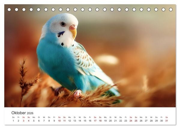 Produktbild: Zwitscherzeit - Ein Kalender voller Wellensittiche (Tischkalender 2026 DIN A5 quer), CALVENDO Monatskalender
