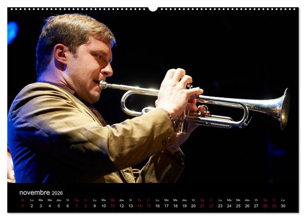 Produktbild: Jazz Trompettes (Calendrier mural 2026 DIN A2 vertical) calendrier de bureau