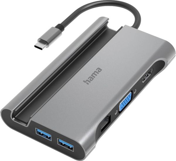 Hama 7 Port USB-C® (USB 3.2 Gen 2) Multiport Hub Grau