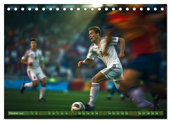 Produktbild: Fu&szlig;ball - Dynamik am Ball (Tischkalender 2026 DIN A5 quer), CALVENDO Monatskalender