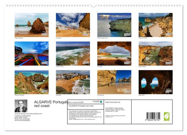 Produktbild: ALGARVE Portugals red coast (High Quality Premium Wall Calendar 2026 DIN A2 landscape),CALVENDO 12 Month Wall Calendar