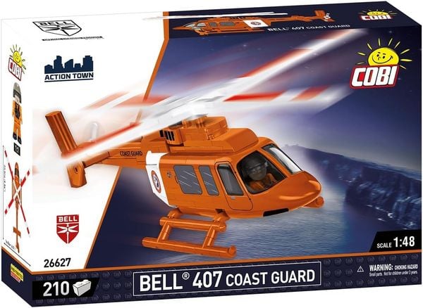 COBI Action Town 26627 - Bell 407 Coast Guard, Bausatz 1:48, 210 Klemmbausteine