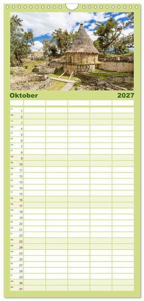 Produktbild: Familienplaner 2027 - Alte Kulturen Mittel- und S&uuml;damerikas: Versunkene Welten mit 5 Spalten (Wandkalender, 21 x 45 cm) CALVENDO