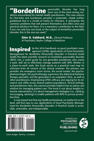Produktbild: Applications of Good Psychiatric Management for Borderline Personality Disorder