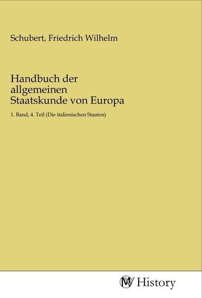 Produktbild: Handbuch der allgemeinen Staatskunde von Europa