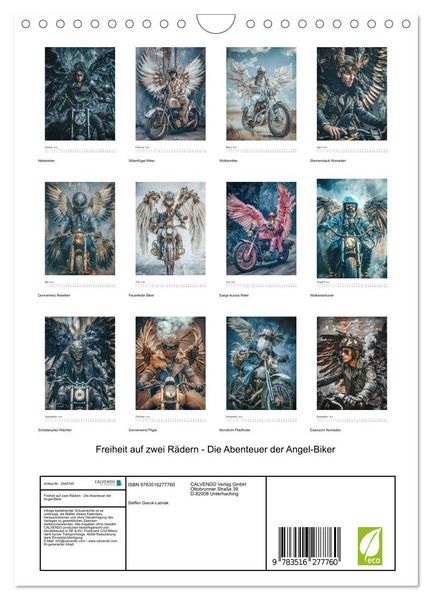 Produktbild: Freiheit auf zwei R&auml;dern - Die Abenteuer der Angel-Biker (Wandkalender 2026 DIN A4 hoch), CALVENDO Monatskalender