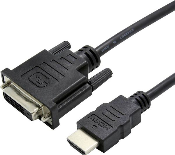 Value HDMI / DVI Adapterkabel HDMI-A Stecker, DVI-D 24+1pol. Stecker 0.15 m Schwarz 12.99.3115  HDMI-Kabel