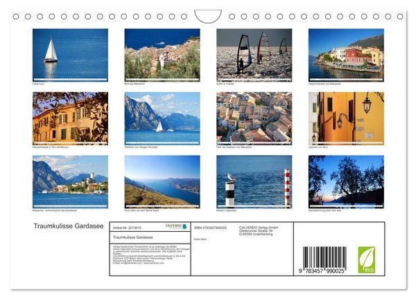 Produktbild: Traumkulisse Gardasee (Wandkalender 2026 DIN A4 quer), CALVENDO Monatskalender