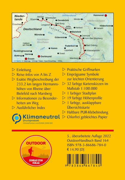 Produktbild: Hermannsweg - Eggeweg &Uuml;ber die Hermannsh&ouml;hen durch Teutoburger Wald und Eggegebirge