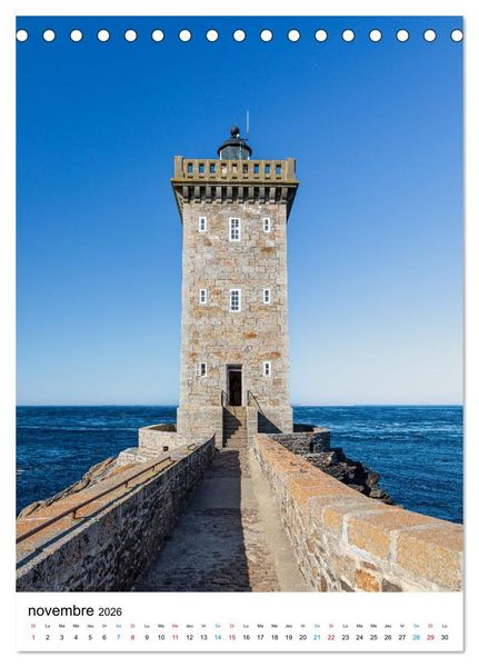 Produktbild: Phares Bretons Gardiens de la c&ocirc;te bretonne (Calendrier de bureau 2026 DIN A5 horizontal), CALVENDO calendrier mensuel