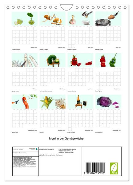Produktbild: Mord in der Gem&uuml;sek&uuml;che (Wandkalender 2026 DIN A4 hoch), CALVENDO Monatskalender