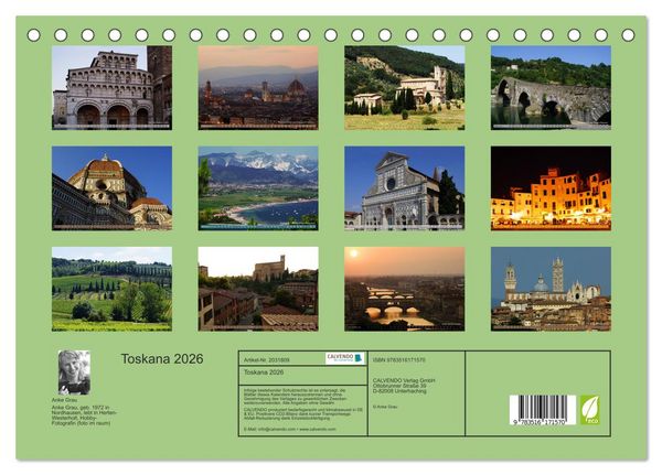 Produktbild: Toskana 2026 (Tischkalender 2026 DIN A5 quer), CALVENDO Monatskalender