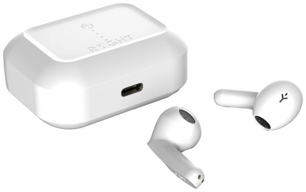 Produktbild: RYGHT MINO In Ear Headset Bluetooth® Stereo Weiß Mikrofon-Rauschunterdrückung Batterieladeanzeige, Headset, Ladecase, Touch-Steuerung