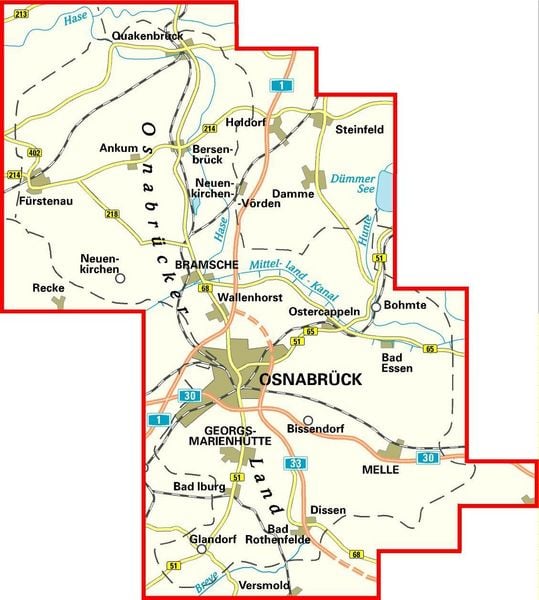 Produktbild: BVA Radwanderkarte Osnabr&uuml;cker Land 1:60.000