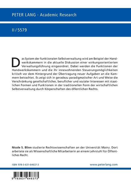 Produktbild: Die Aufgabendelegation an die Handwerkskammern als wirkungsorientierte Verwaltungsf&uuml;hrung