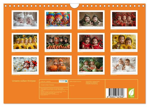 Produktbild: Unsere s&uuml;&szlig;en Knirpse (Wandkalender 2026 DIN A4 quer), CALVENDO Monatskalender