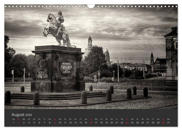 Produktbild: Dresden Schwarz Weiss 2026 (Wandkalender 2026 DIN A3 quer), CALVENDO Monatskalender