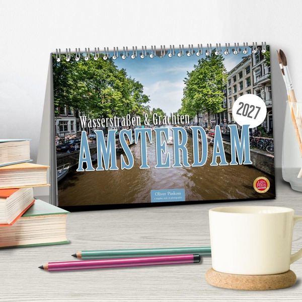 Produktbild: Amsterdam - Wasserstra&szlig;en und Grachten (Tischkalender 2027 DIN A5 quer), CALVENDO Monatskalender