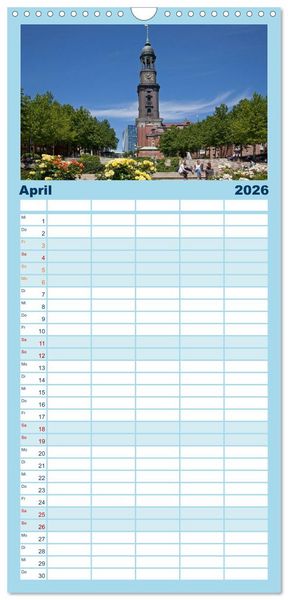 Produktbild: Familienplaner 2026 - Hamburg - Perle an der Elbe mit 5 Spalten (Wandkalender, 21 x 45 cm) CALVENDO