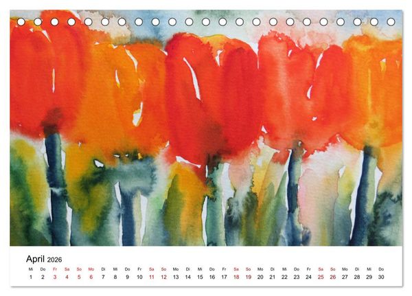 Produktbild: Bl&uuml;tenduft Aquarelle (Tischkalender 2026 DIN A5 quer), CALVENDO Monatskalender