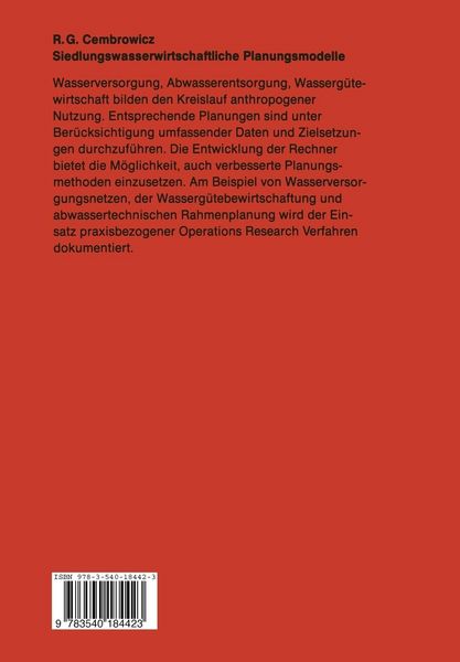Produktbild: Siedlungswasserwirtschaftliche Planungsmodelle