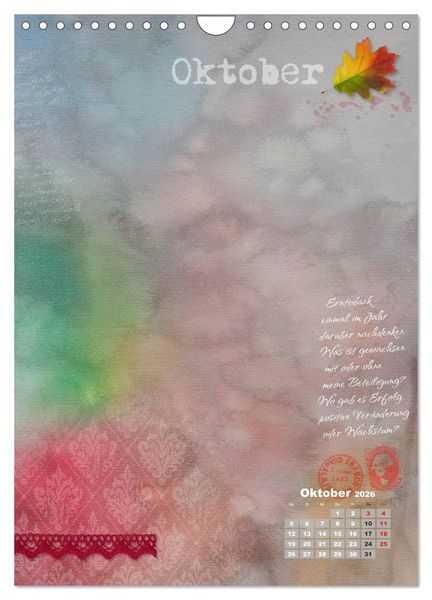 Produktbild: Jahr der Dankbarkeit &ndash; Scrapbooking-Kalender (Wandkalender 2026 DIN A4 hoch), CALVENDO Monatskalender