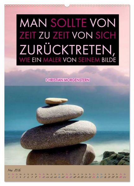 Produktbild: Aktiviere deine Gelassenheit Weisheiten und Zitate (Wandkalender 2026 DIN A2 hoch), CALVENDO Monatskalender