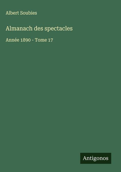 Produktbild: Almanach des spectacles