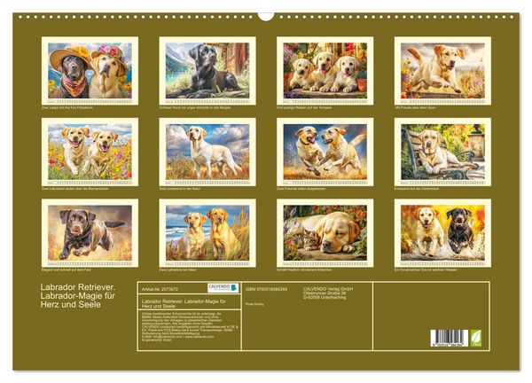 Produktbild: Labrador Retriever. Labrador-Magie f&uuml;r Herz und Seele (Wandkalender 2026 DIN A2 quer), CALVENDO Monatskalender