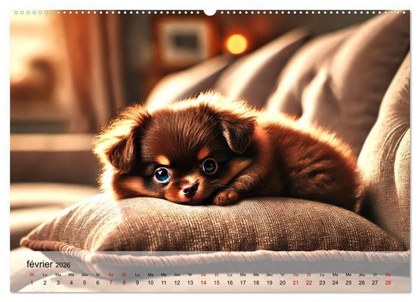 Produktbild: Chiots Chihuahua - Petits miracles (Calendrier mural 2026 DIN A2 vertical) calendrier de bureau