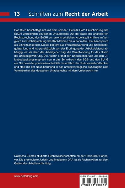 Produktbild: Der Urlaubsanspruch als synallagmatischer Einheitsanspruch