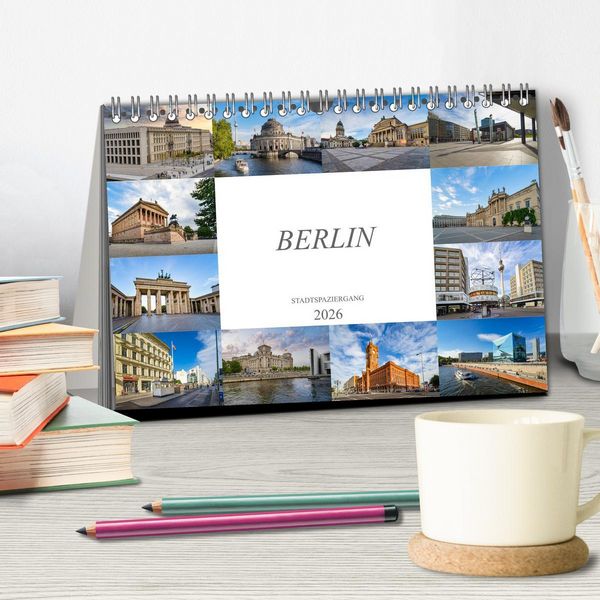Produktbild: Berlin Stadtspaziergang (Tischkalender 2026 DIN A5 quer), CALVENDO Monatskalender