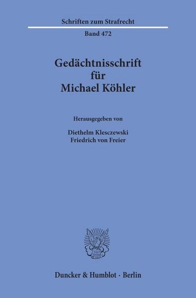 Produktbild: Ged&auml;chtnisschrift f&uuml;r Michael K&ouml;hler