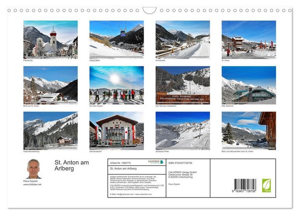 Produktbild: St. Anton am Arlberg (Wandkalender 2026 DIN A3 quer), CALVENDO Monatskalender