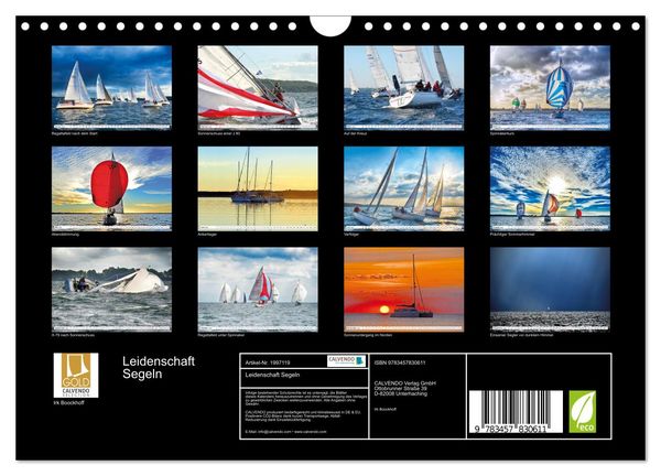 Produktbild: Leidenschaft Segeln (Wandkalender 2026 DIN A4 quer), CALVENDO Monatskalender