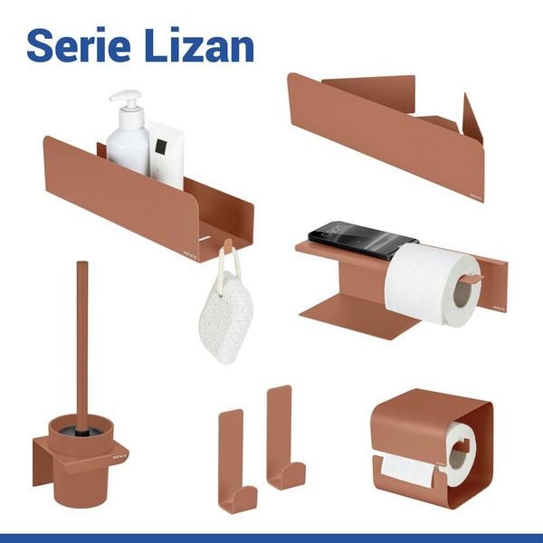 Produktbild: Turbo-Loc&reg; Toilettenpapierhalter mit Ablage Mod. Lizan Braun, Befestigen ohne Bohren