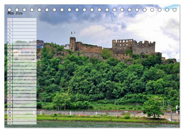Produktbild: Von Lahnstein bis R&uuml;desheim - Am wundersch&ouml;nen Mittelrhein (Tischkalender 2026 DIN A5 quer), CALVENDO Monatskalender