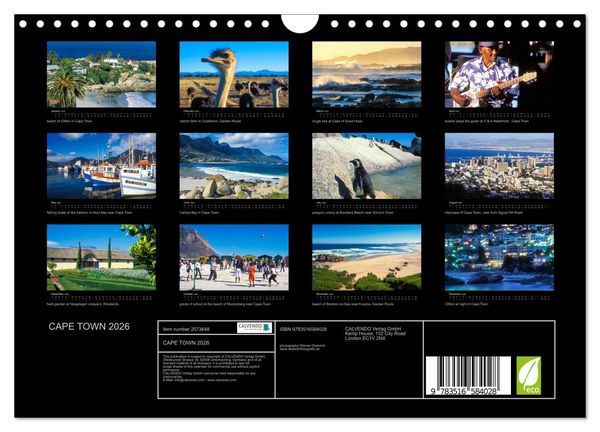 Produktbild: CAPE TOWN 2026 (Wall Calendar 2026 DIN A4 landscape), CALVENDO 12 Month Wall Calendar