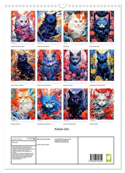 Produktbild: Katzen Zen (Wandkalender 2026 DIN A3 hoch), CALVENDO Monatskalender